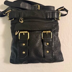 Black Leather Crossbody Bag